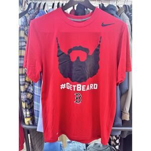 Boston Red Sox T-Shirt M Men's #GetBeard Nike Dri-Fit Performance Tee